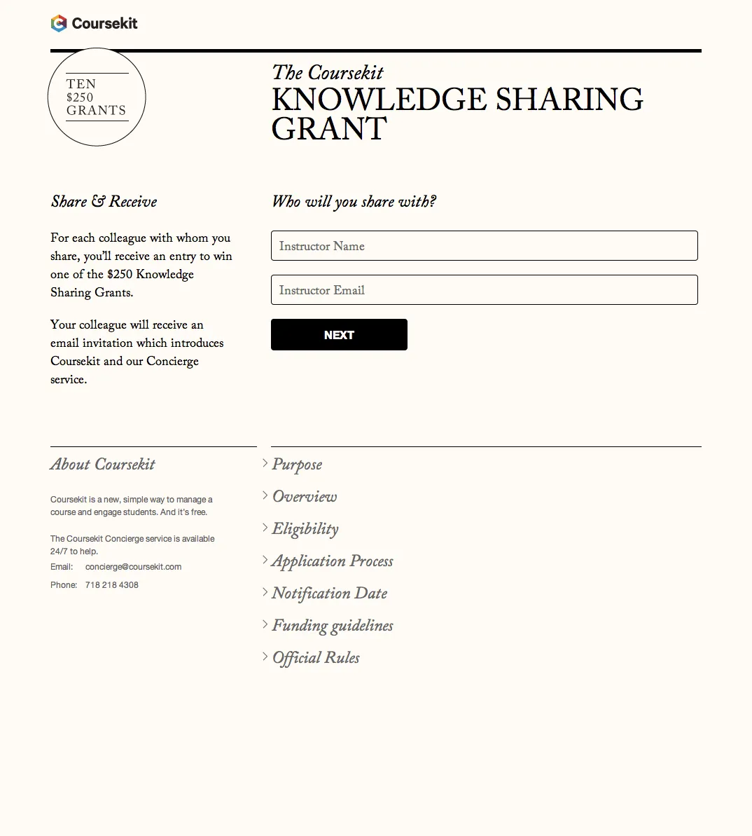 The Coursekit Grants 2