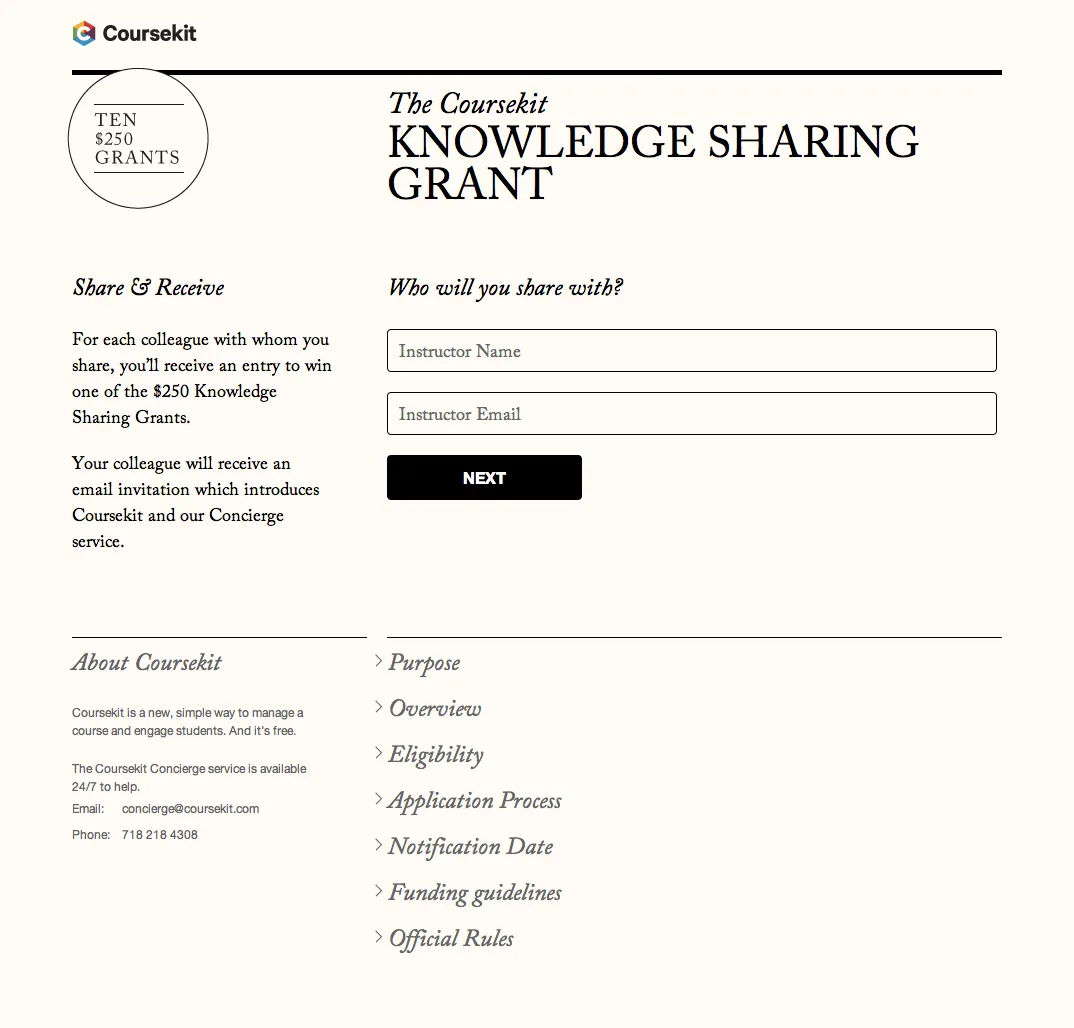 The Coursekit Grants 5