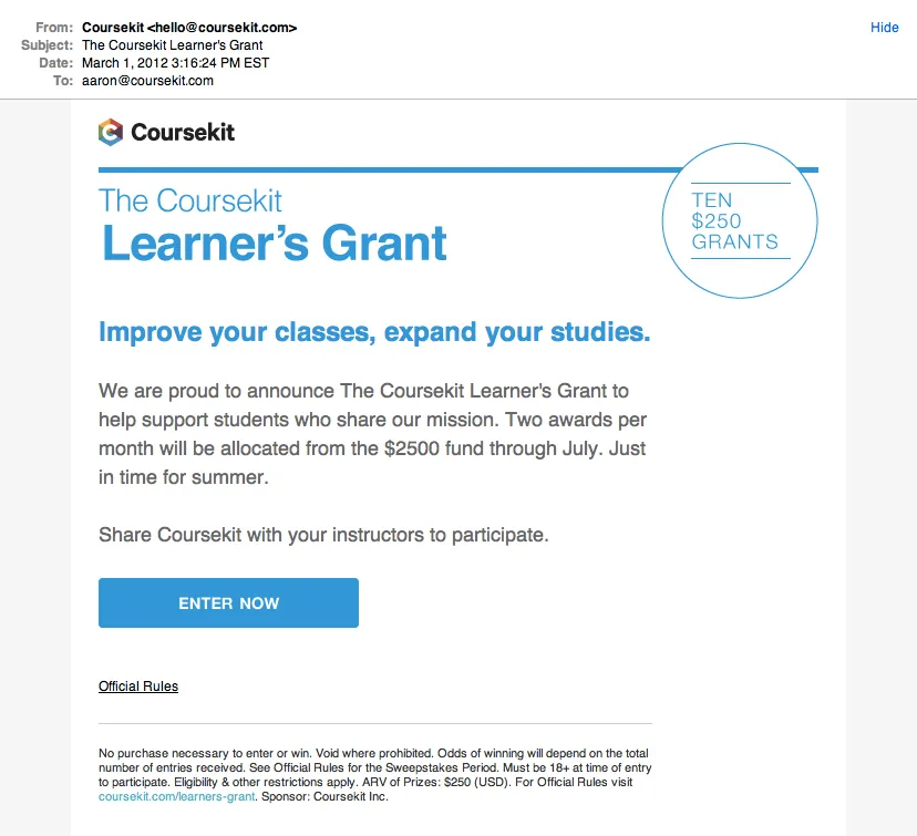 The Coursekit Grants 3